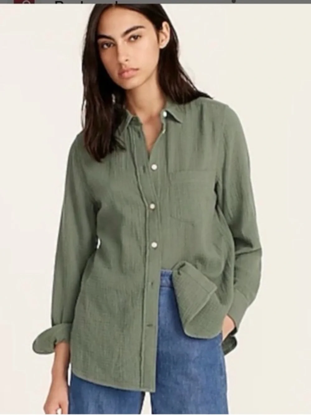 NWT J. Crew Olive Green Button-Down Shirt
